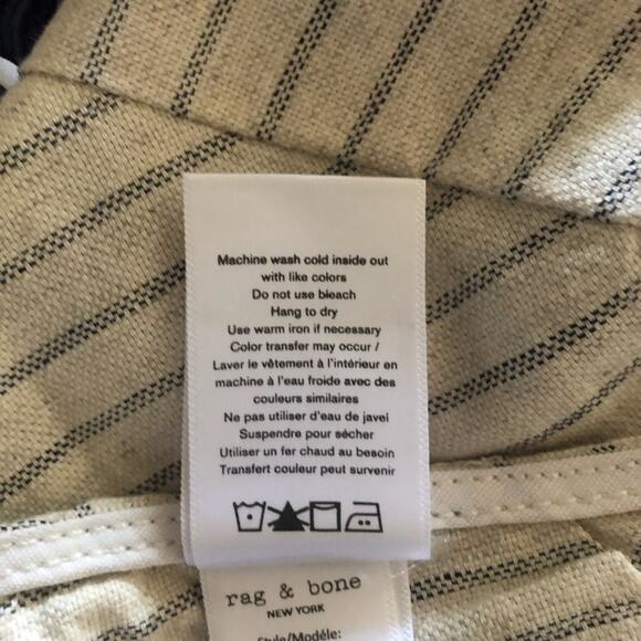 Rag & Bone NWT Zoe Natural Striped Pintuck Sleeveless Halter Top Blouse XS - Picture 13 of 13